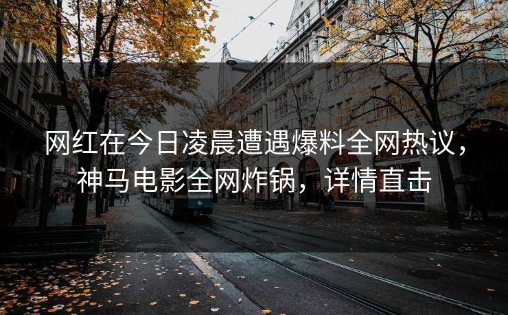 网红在今日凌晨遭遇爆料全网热议，神马电影全网炸锅，详情直击