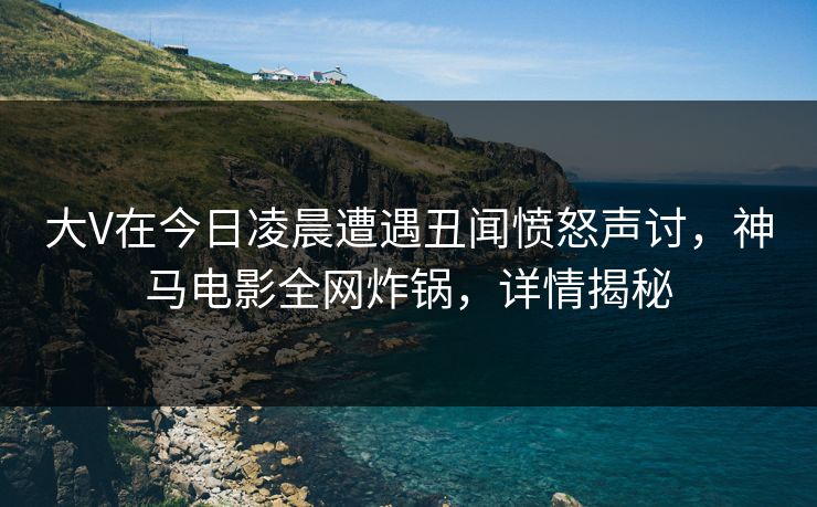 大V在今日凌晨遭遇丑闻愤怒声讨，神马电影全网炸锅，详情揭秘